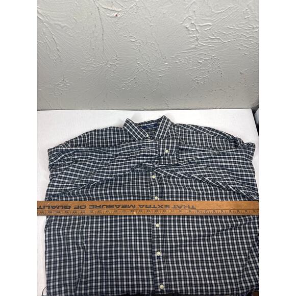 Chaps Ralph Lauren Button Down Shirt Mens Long Sleeve Green Flannel Plaid Sz XL - Picture 5 of 5